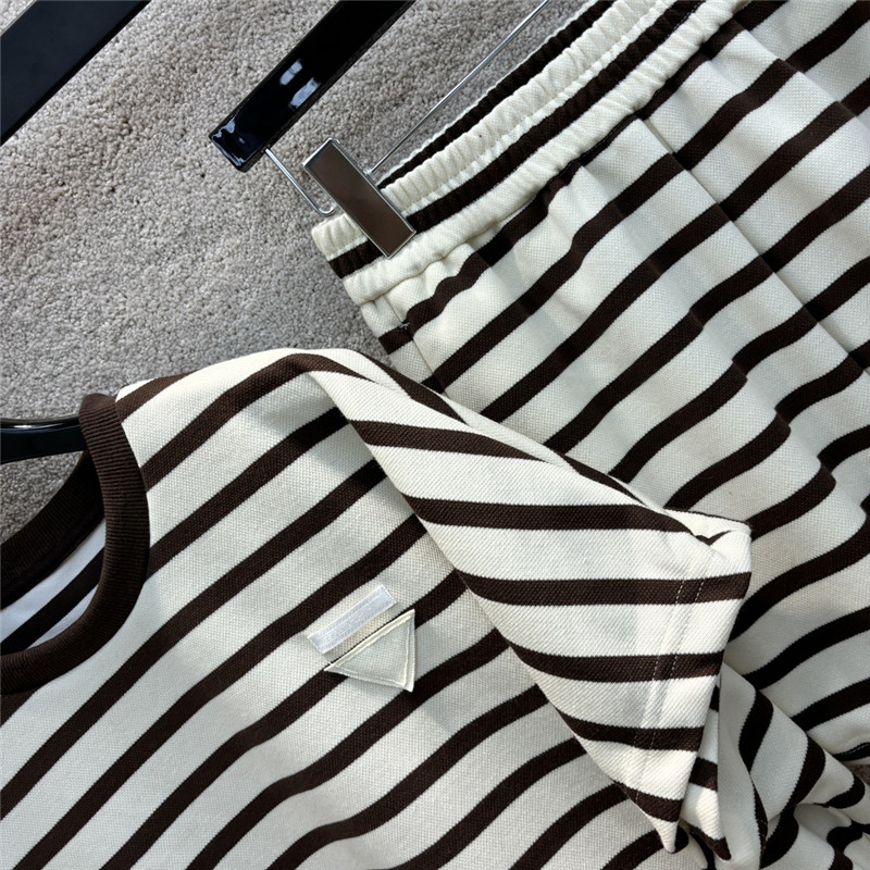 prada triangle logo decorative striped suit replica d&g clothing