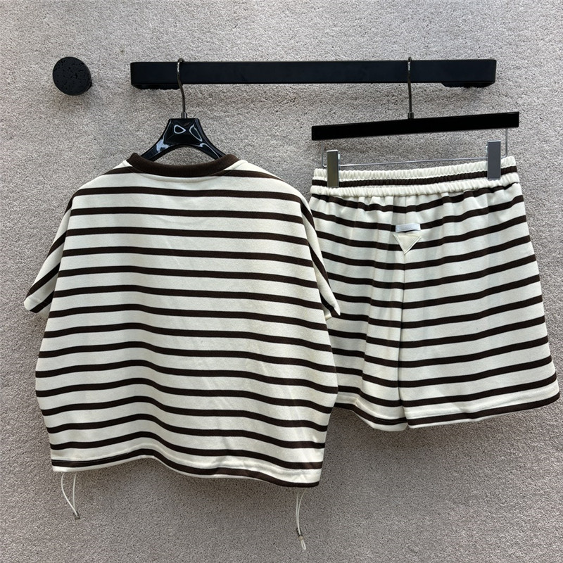 prada triangle logo decorative striped suit replica d&g clothing