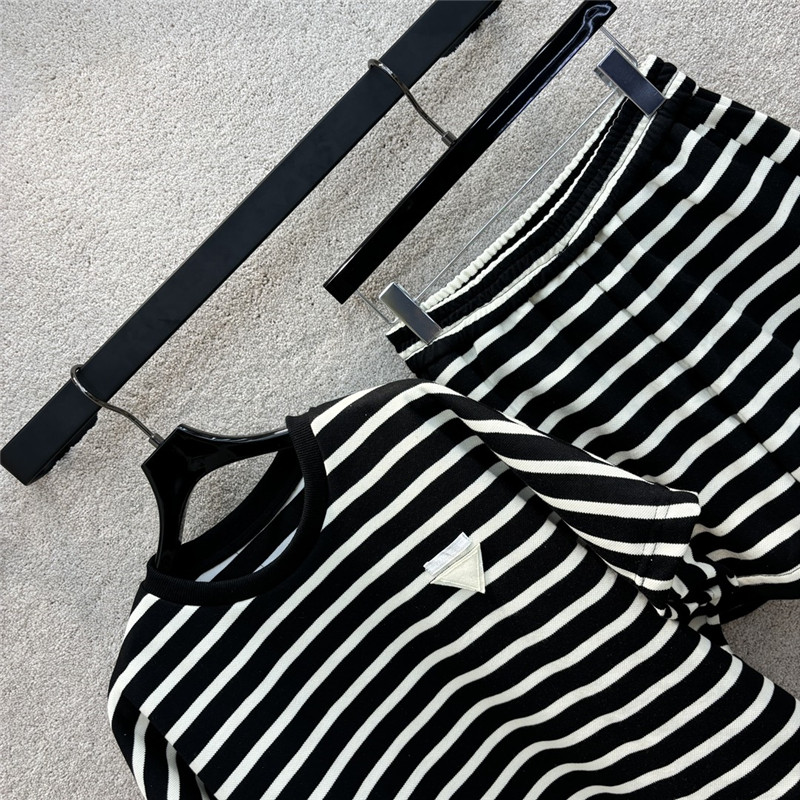 prada triangle logo decorative striped suit replica d&g clothing