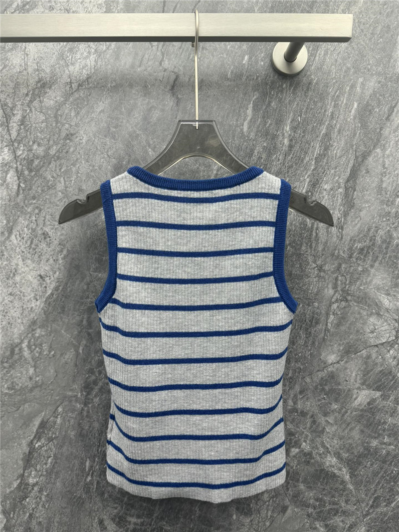 Pra*a striped knitted vest cheap replica designer clothes