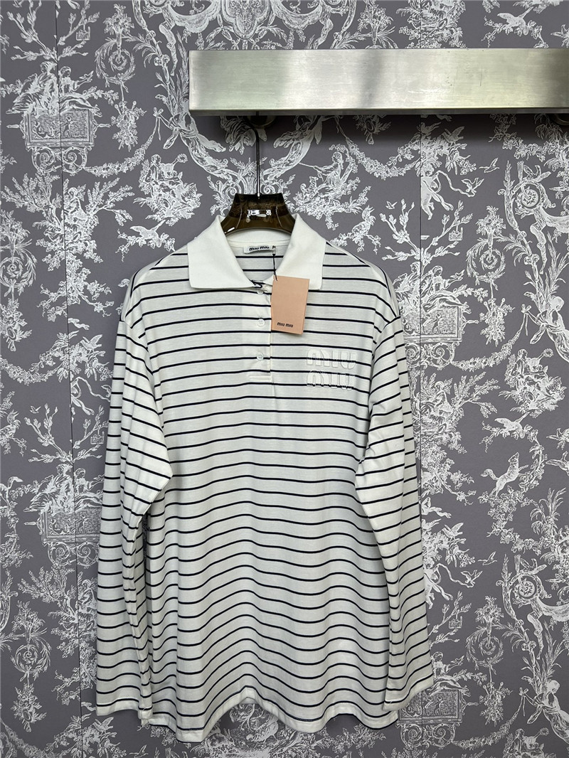 miumiu new striped Polo long-sleeved replicas clothes