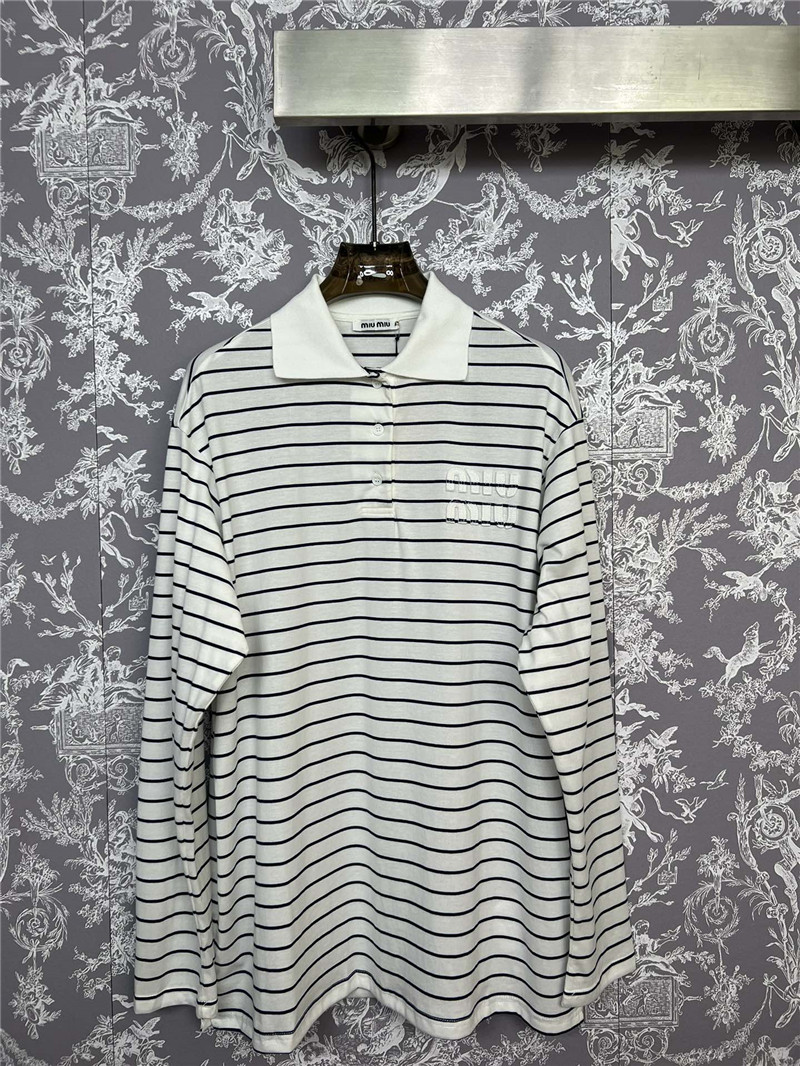 M1um1u new striped polo long-sleeved replicas clothes