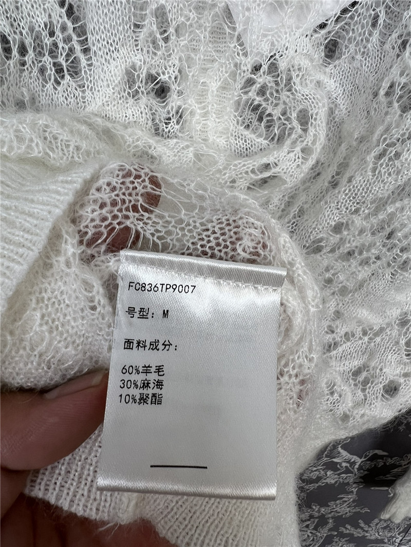 Dior Lace Crochet Cardigan in Off-White