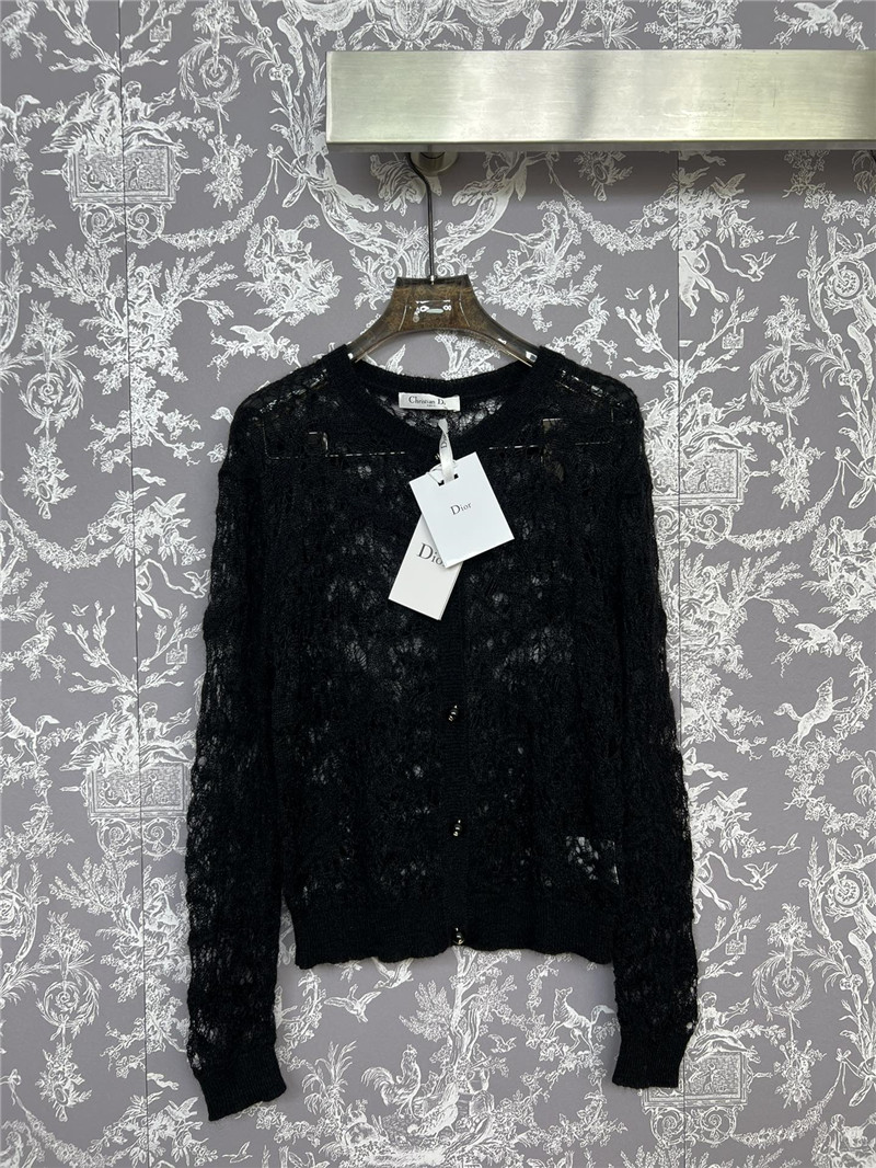 Dior Lace Crochet Cardigan Black