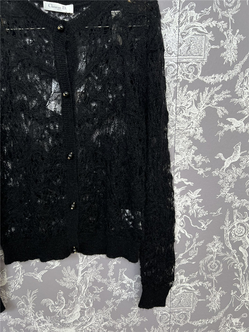 D10r lace crochet cardigan black