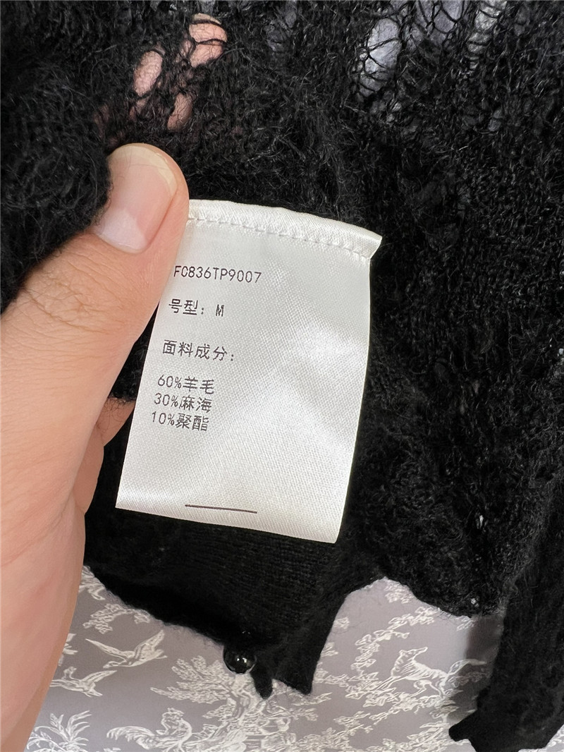 D10r lace crochet cardigan black