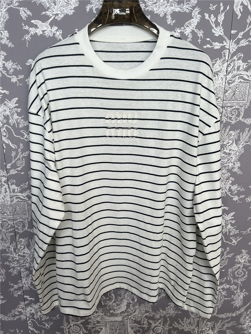 M1um1u new striped long sleeve replica d&g clothing