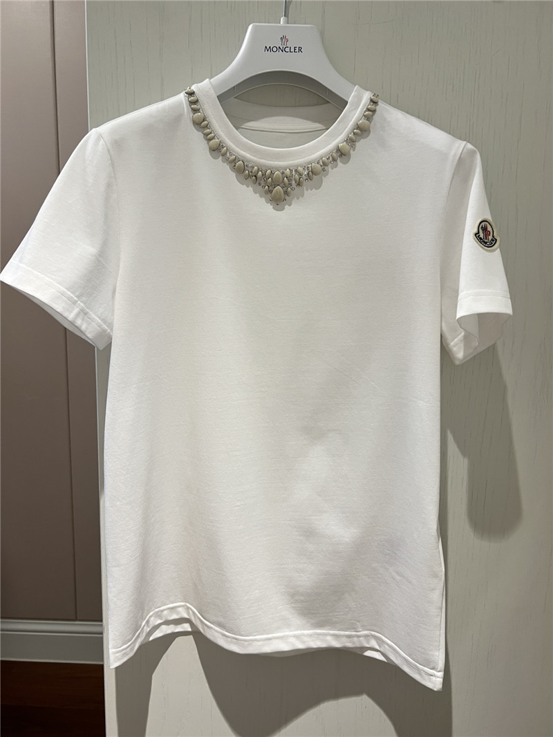 Moncler beaded collar t-shirt replica designer clothes