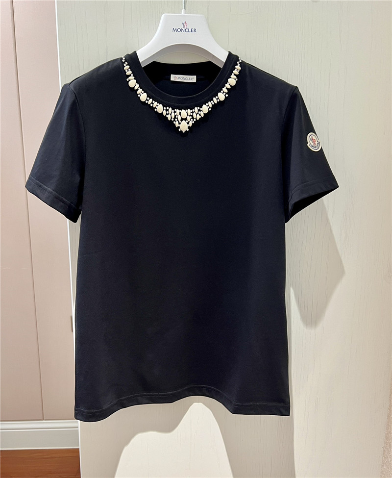 Moncler beaded collar t-shirt replica designer clothes