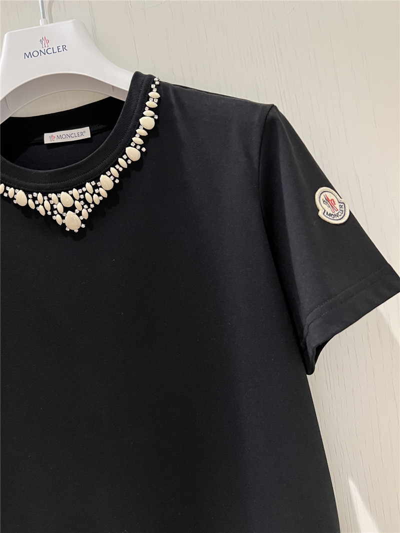 Moncler beaded collar t-shirt replica designer clothes