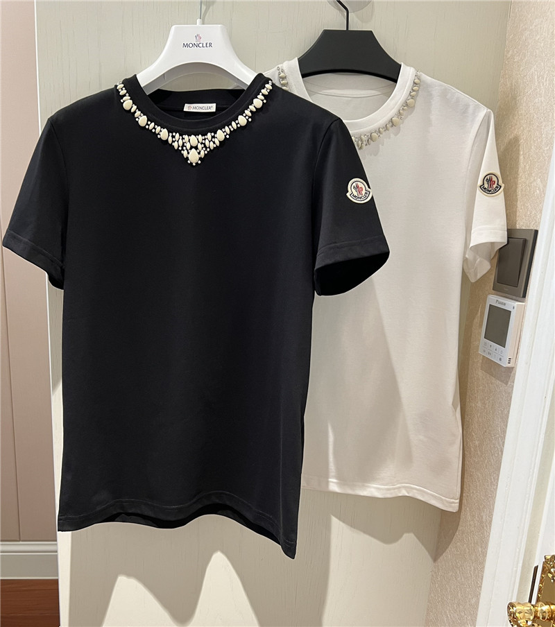 Moncler beaded collar t-shirt replica designer clothes