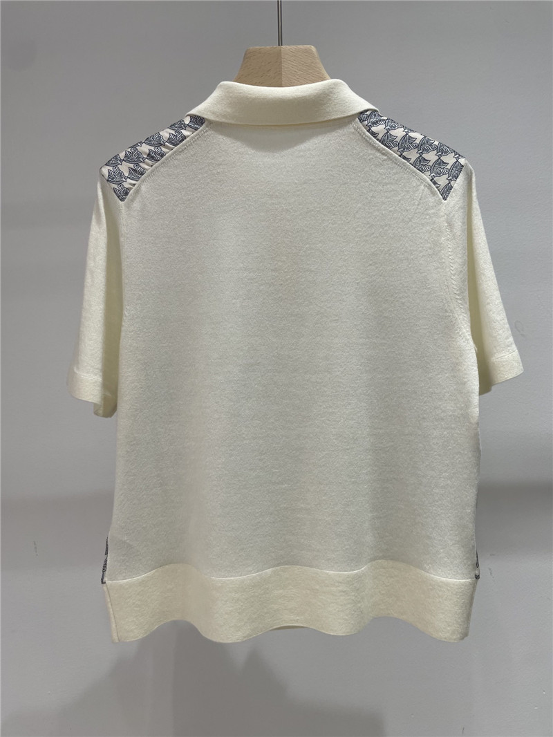 Hermes polo collar top replica designer clothes