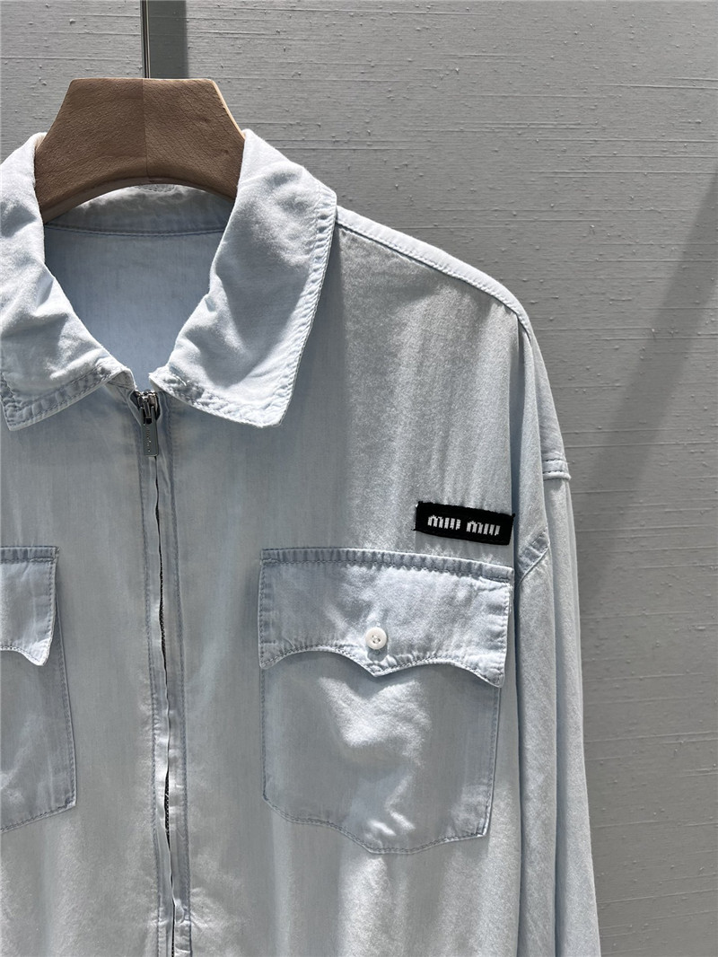 miumiu zipper denim jacket replicas clothes