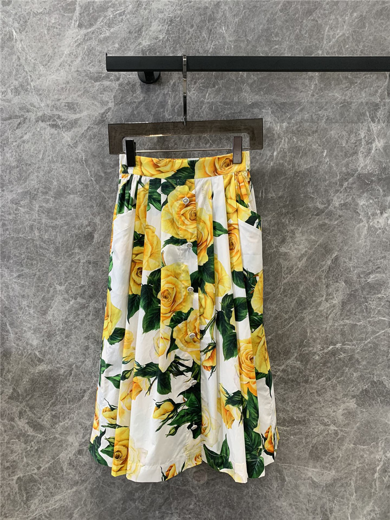 Dolce & Gabbana d&g yellow rose skirt replica clothing