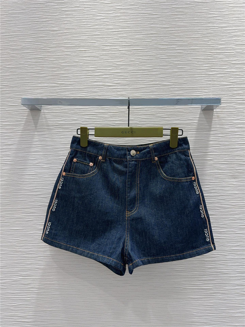 Gucci denim shorts cheap replica designer clothes