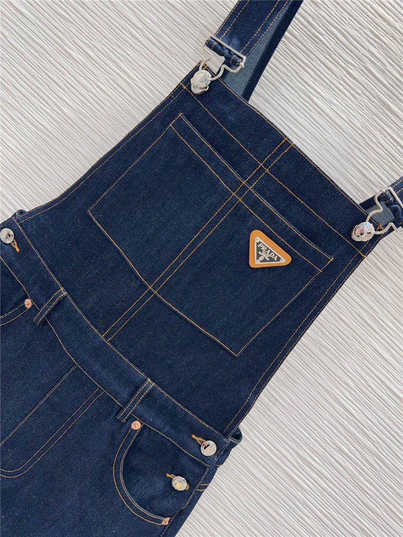 Pra*a denim overalls replica designer clothes