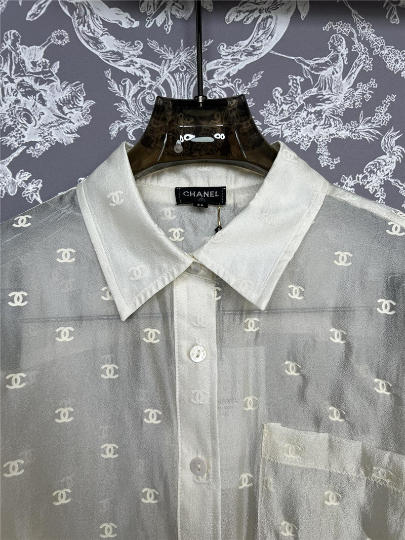 Ch**el new semi-transparent shirt replica d&g clothing