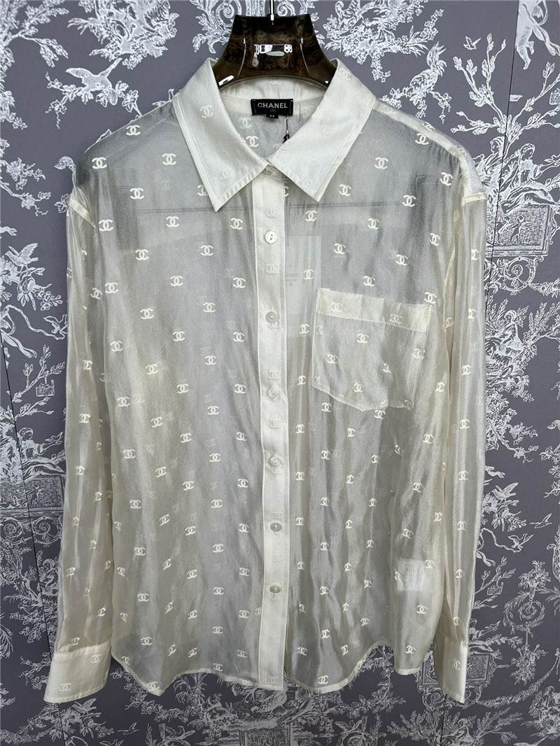 Ch**el new semi-transparent shirt replica d&g clothing