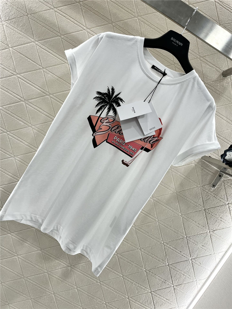 Balmain red-crowned crane print T-shirt replica designer clothes