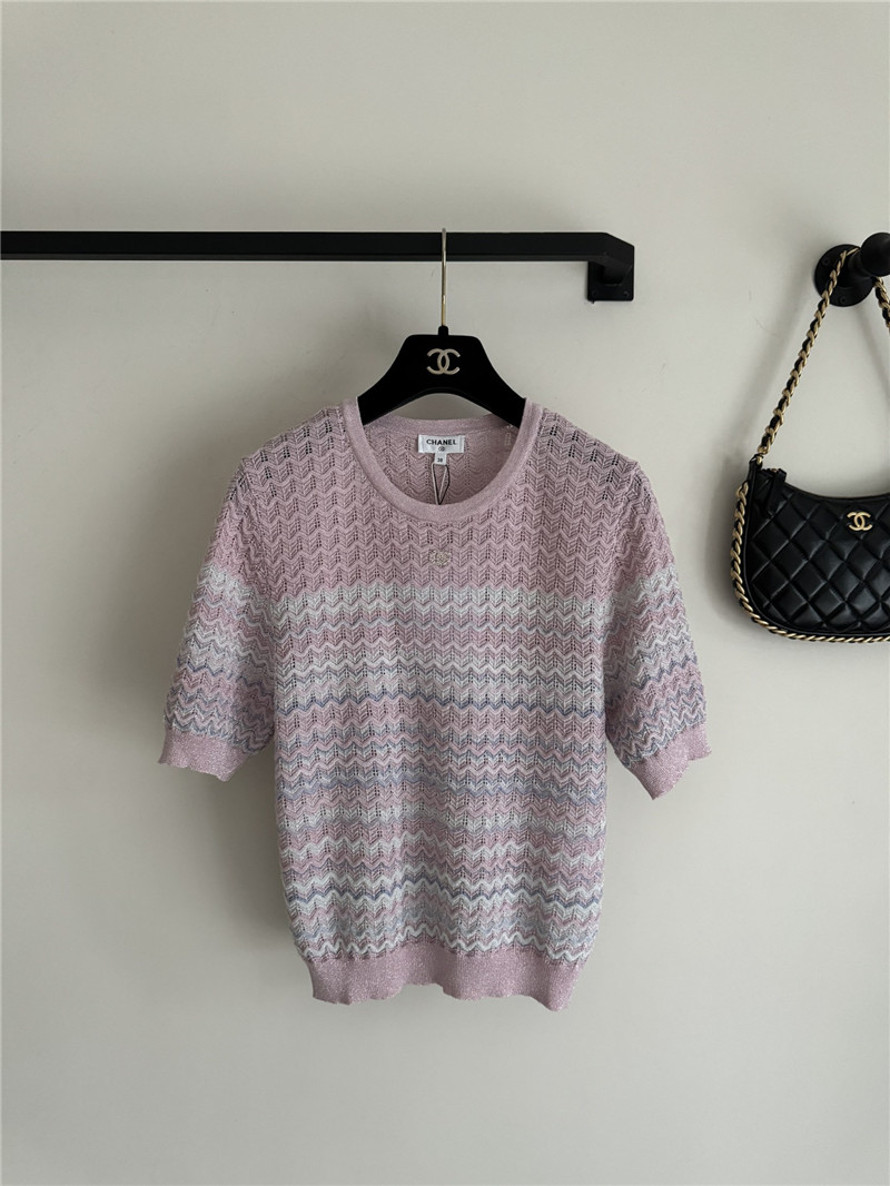 Chanel new knitted short sleeve replica d&g clothing