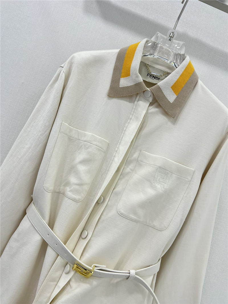 F**di lapel long sleeve dress replica d&g clothing