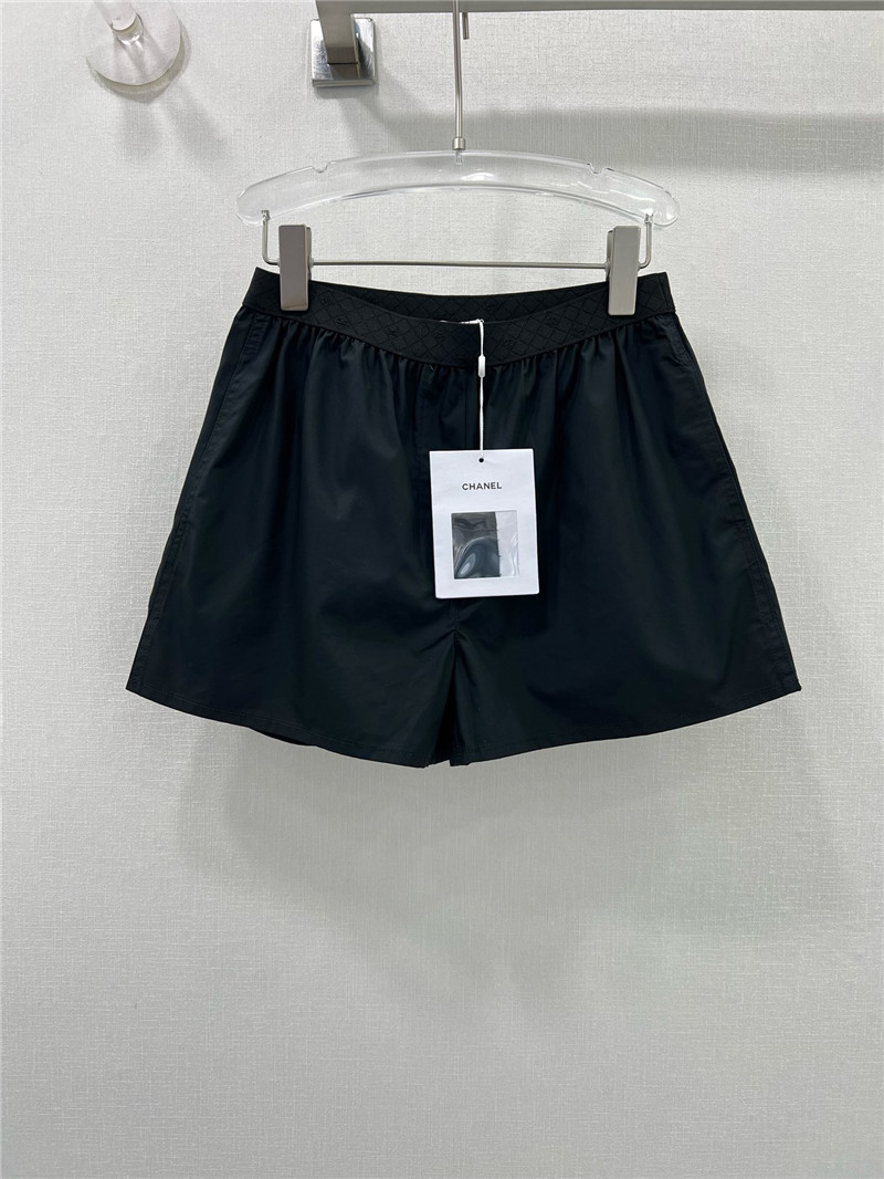 Chanel double c ribbon waist white shorts replica clothing