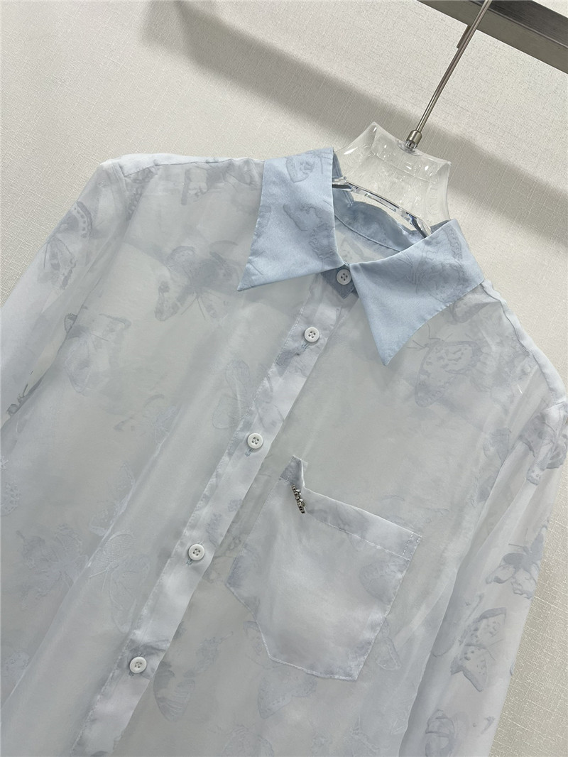 D10r organza long sleeve shirt replica designer clothes