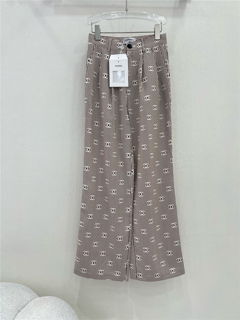 Chanel new striped wide-leg pants replica designer clothes