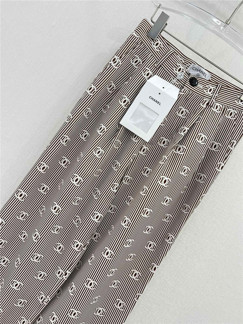 Chanel new striped wide-leg pants replica designer clothes