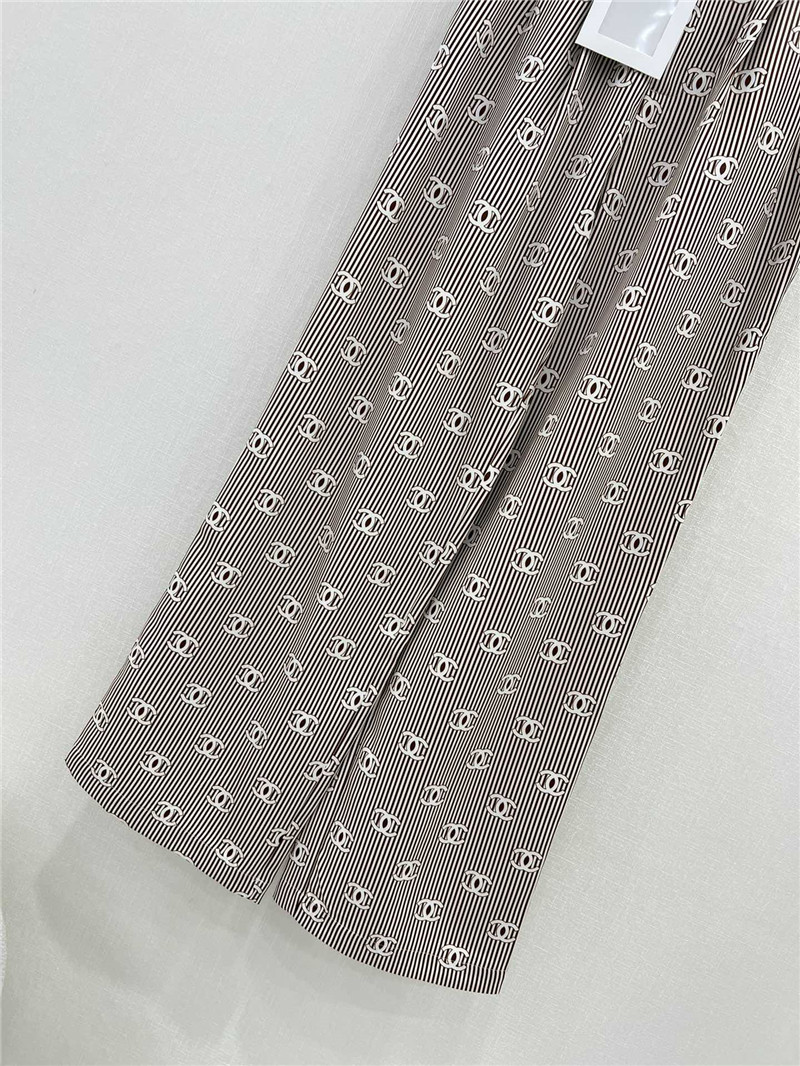 Chanel new striped wide-leg pants replica designer clothes