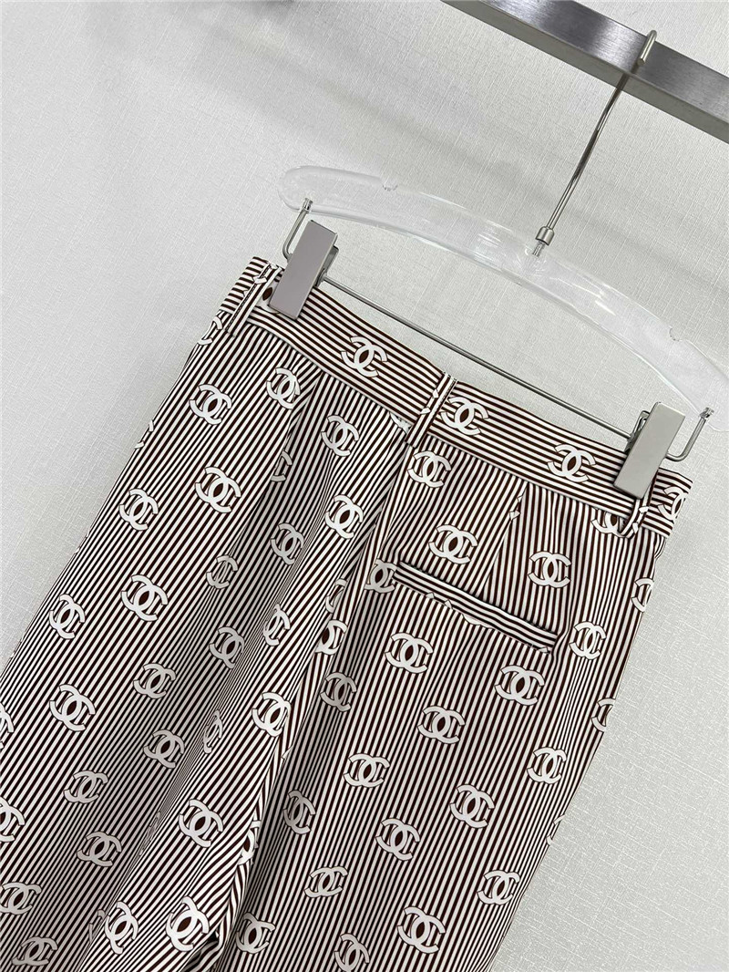 Chanel new striped wide-leg pants replica designer clothes