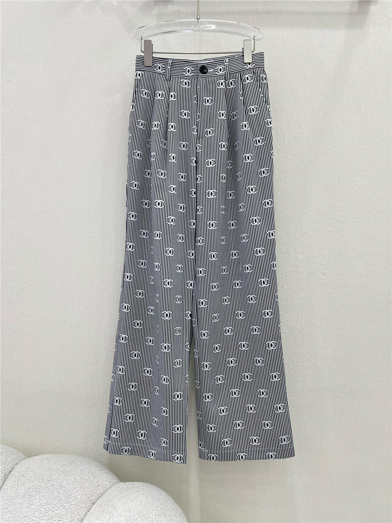 Chanel new striped wide-leg pants replica designer clothes