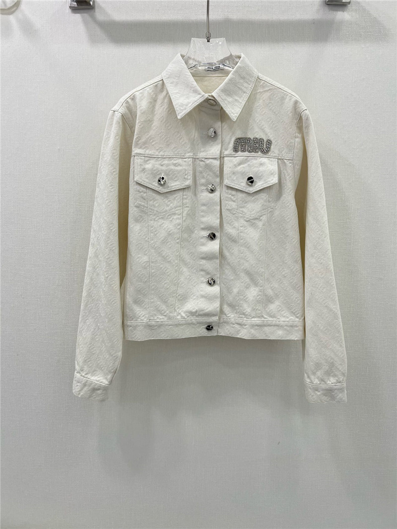miumiu jacquard pattern denim jacket replica d&g clothing