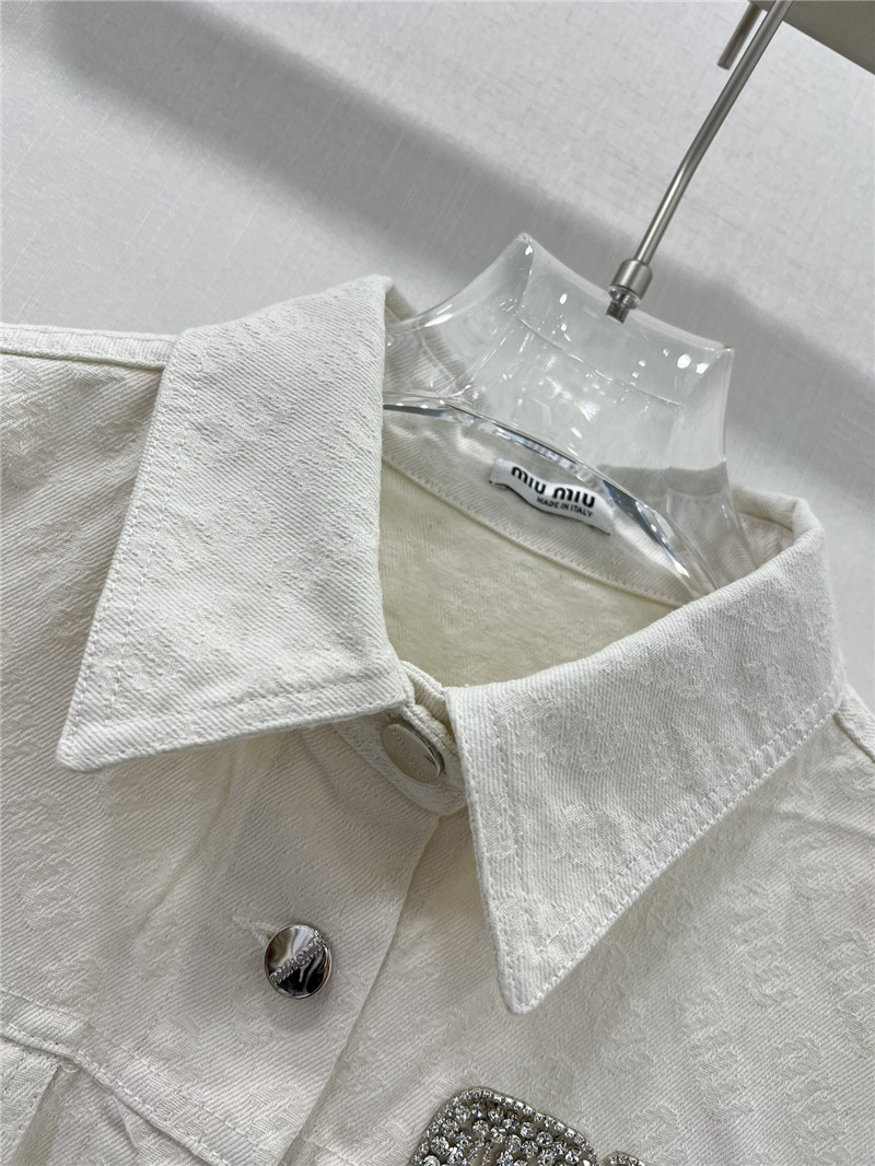 miumiu jacquard pattern denim jacket replica d&g clothing