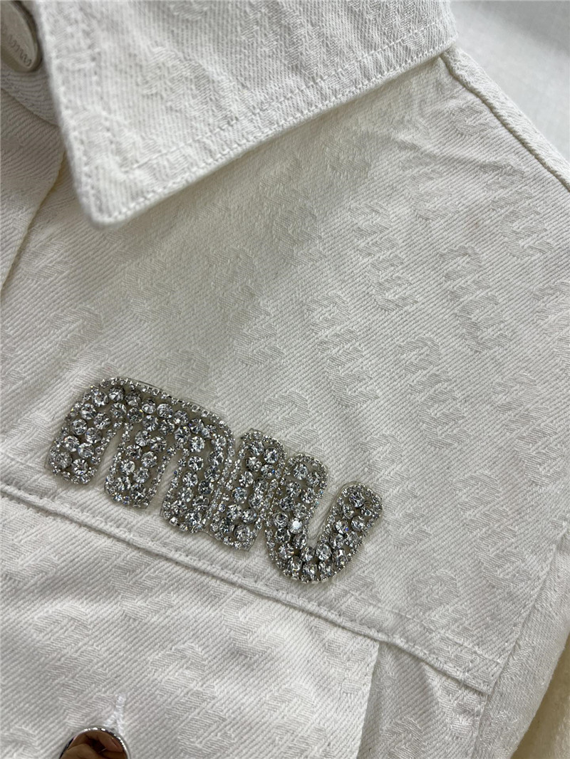 miumiu jacquard pattern denim jacket replica d&g clothing