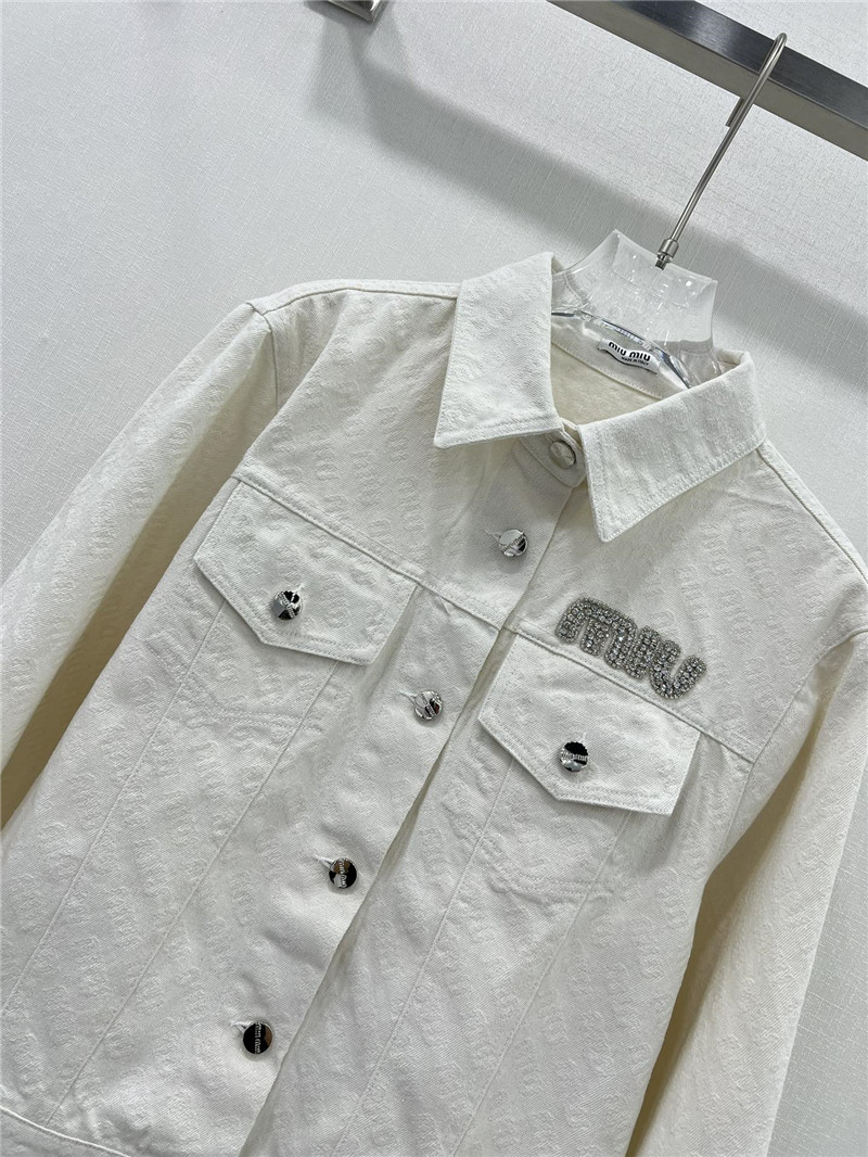 miumiu jacquard pattern denim jacket replica d&g clothing