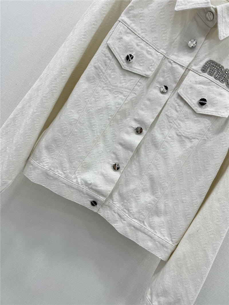 miumiu jacquard pattern denim jacket replica d&g clothing