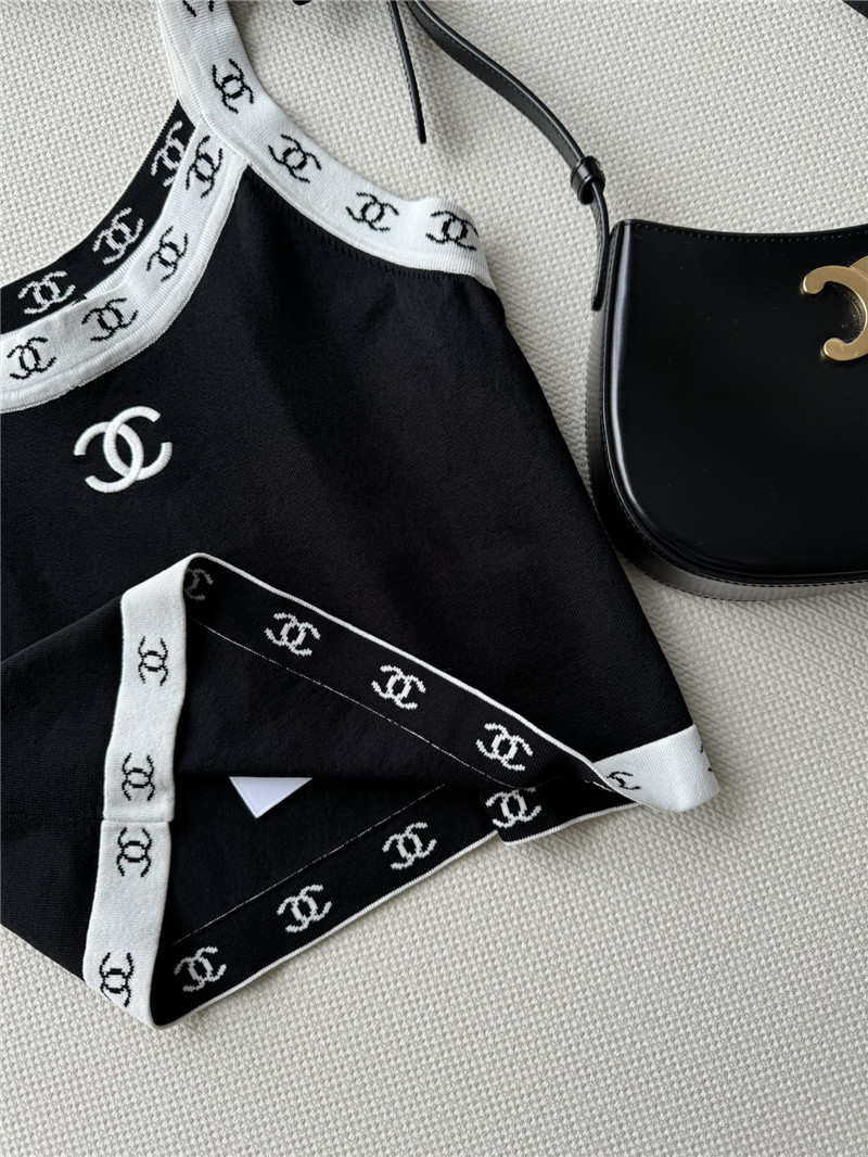 Ch**el contrast knitted vest replica d&g clothing