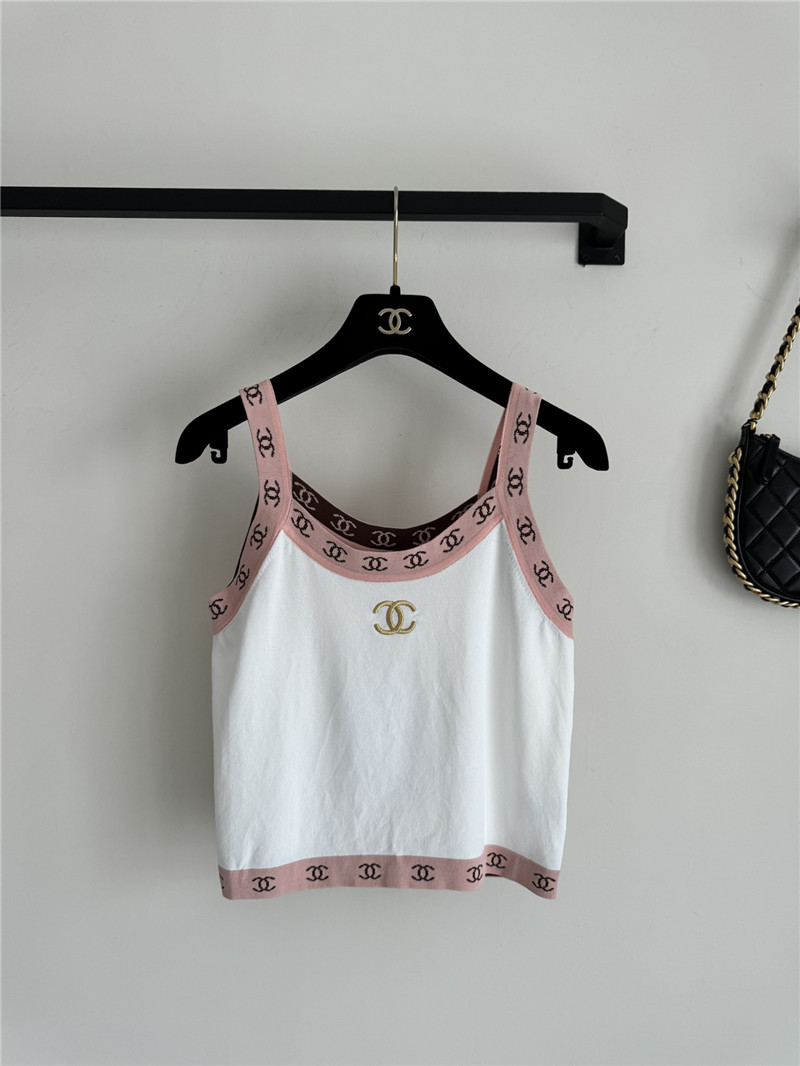 Chanel contrast knitted vest replica d&g clothing