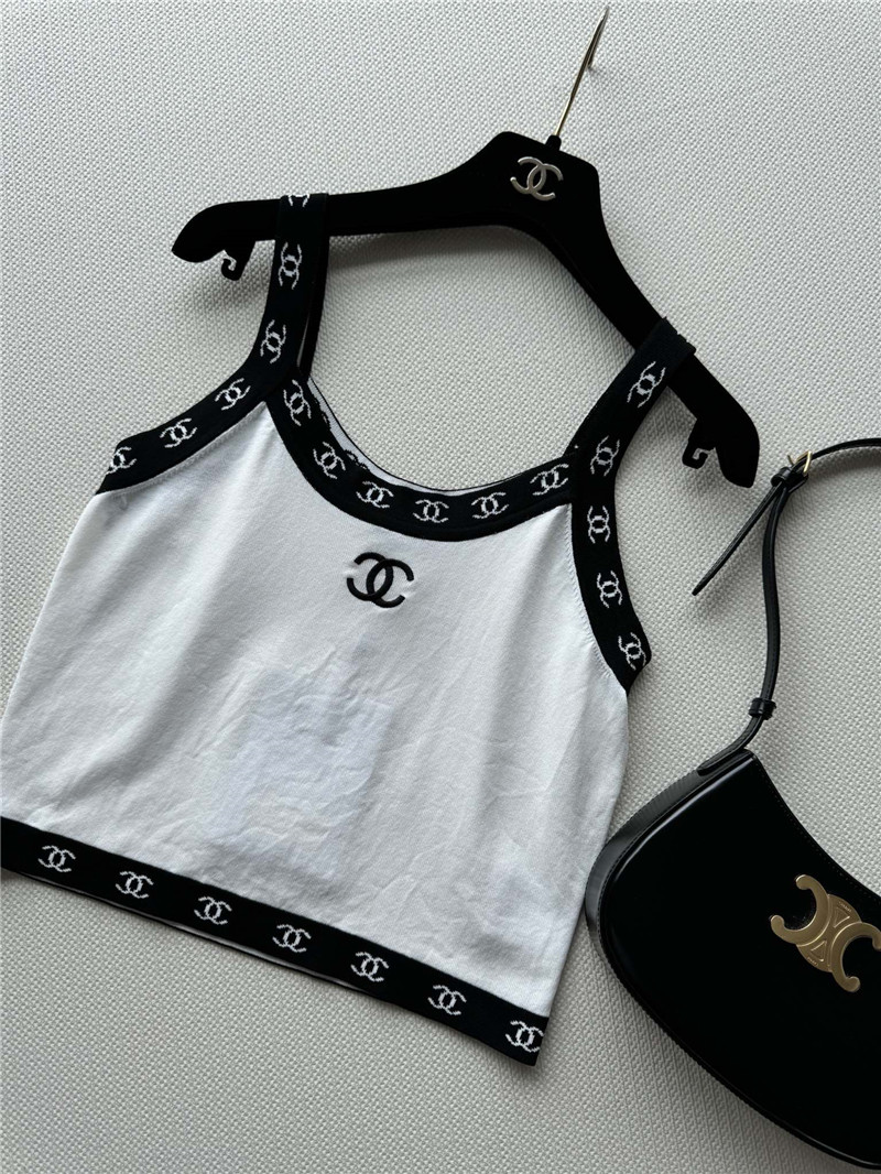 Ch**el contrast knitted vest replica d&g clothing