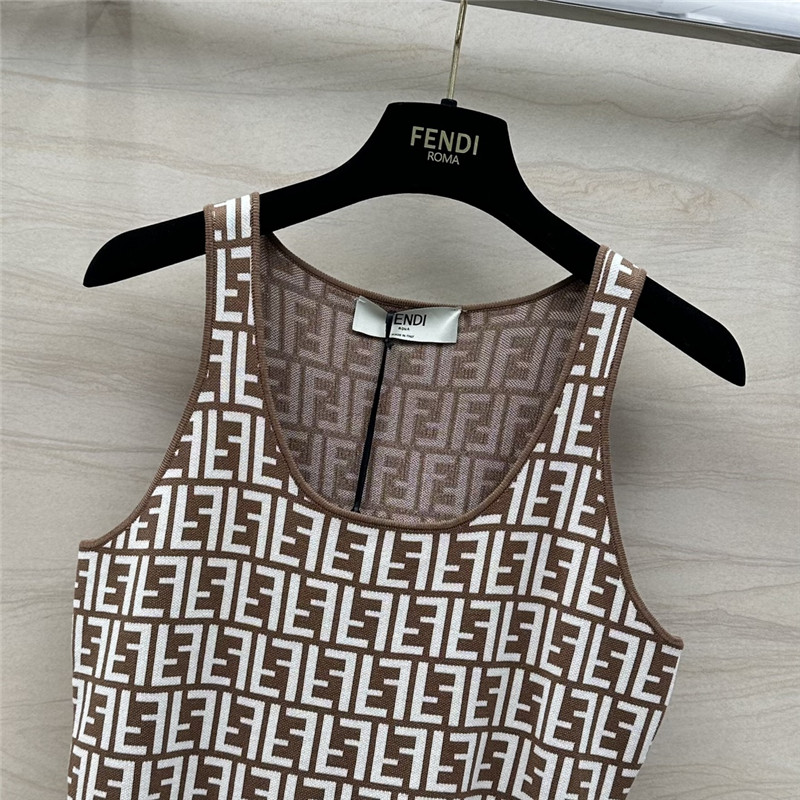 F**di old flower ff knitted small vest replica d&g clothing