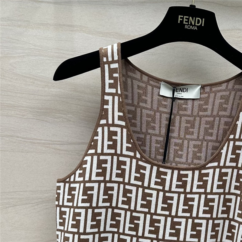 F**di old flower ff knitted small vest replica d&g clothing