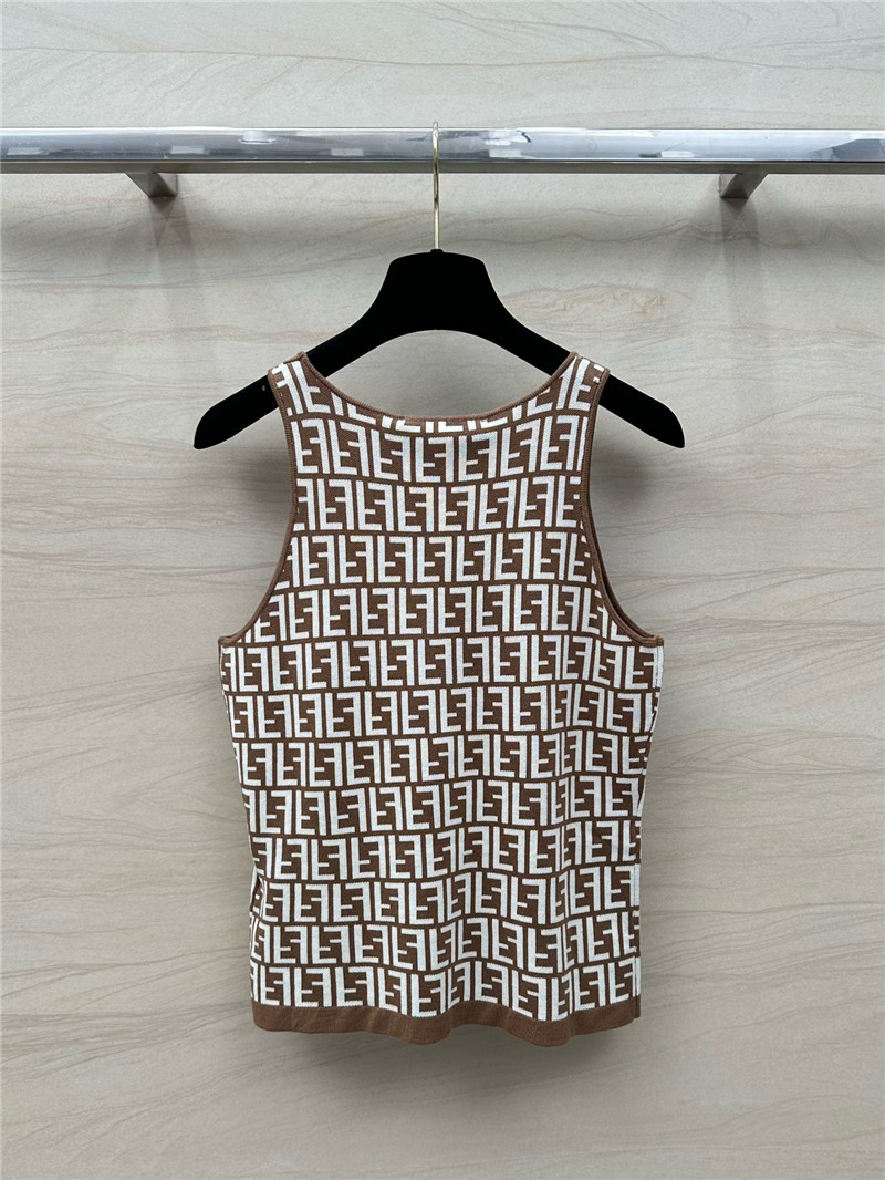 F**di old flower ff knitted small vest replica d&g clothing