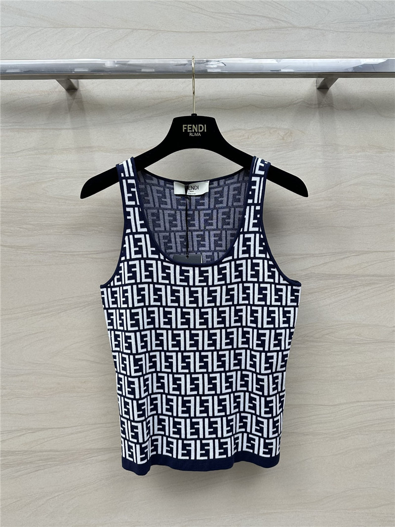 Fendi old flower FF knitted small vest replica d&g clothing