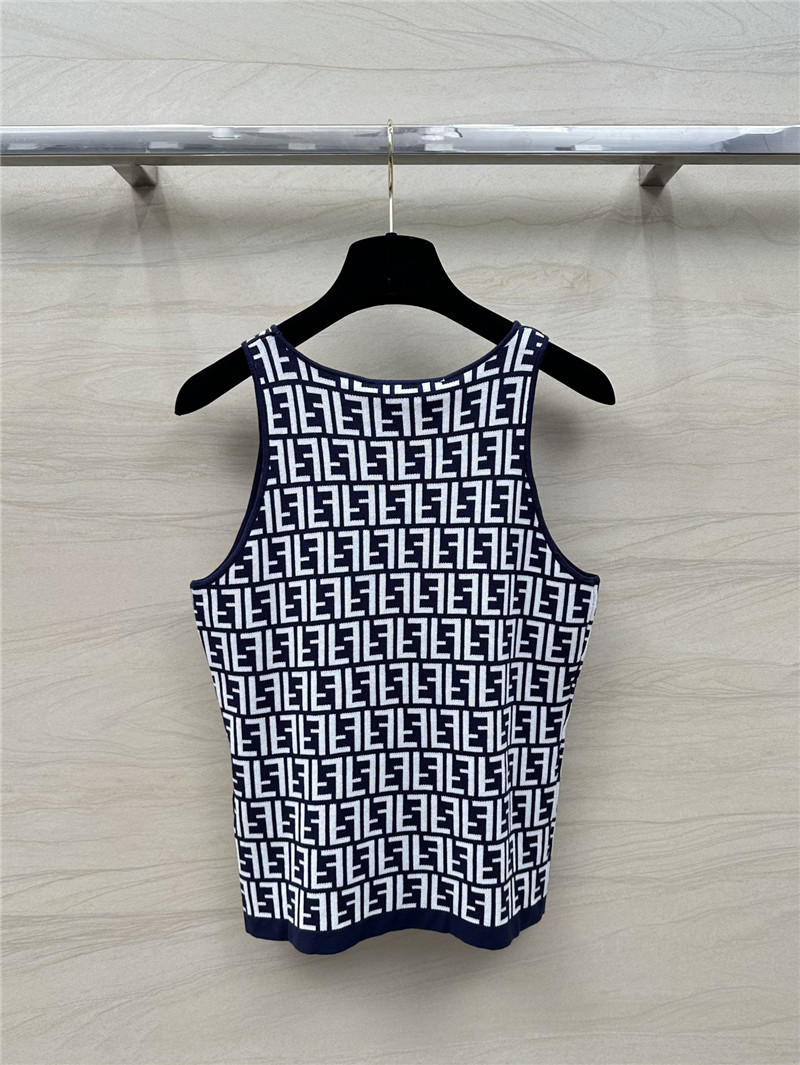 F**di old flower ff knitted small vest replica d&g clothing