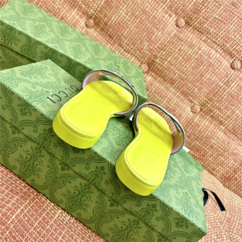 Gvc*1 suede interlocking gg sandals in pink