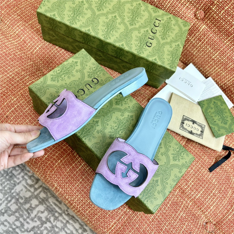 Gvc*1 suede interlocking g sandals