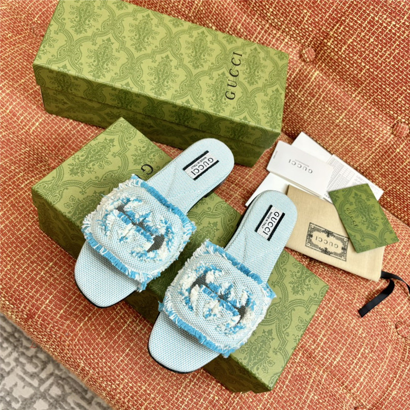 Gucci Canvas Interlocking G Sandals