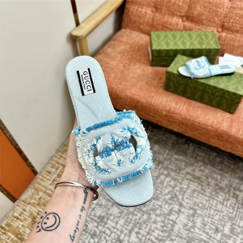 Gvc*1 canvas interlocking g sandals