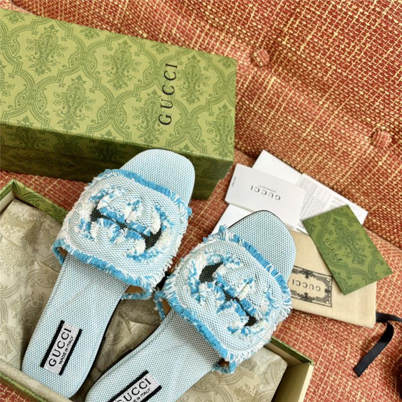 Gvc*1 canvas interlocking g sandals